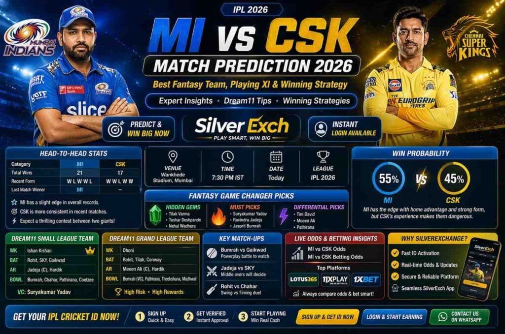 MI vs CSK Betting Odds 2026 overview