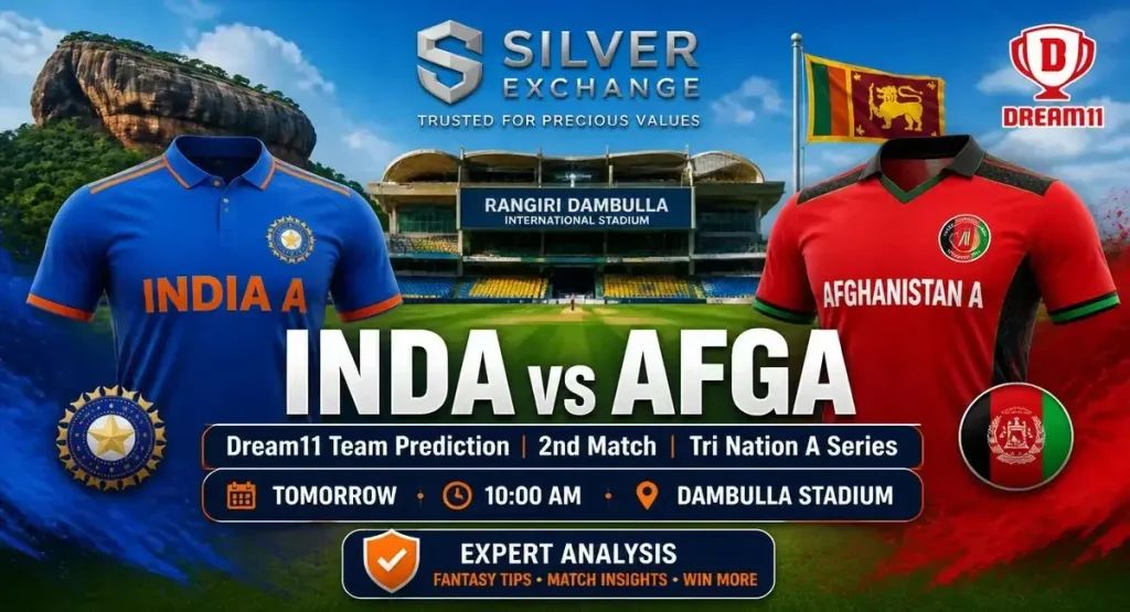 INDA vs AFGA Dream11 Team Prediction - India A vs Afghanistan A 2nd match Tri Nation A Series tomorrow at Dambulla Stadium on silverexch