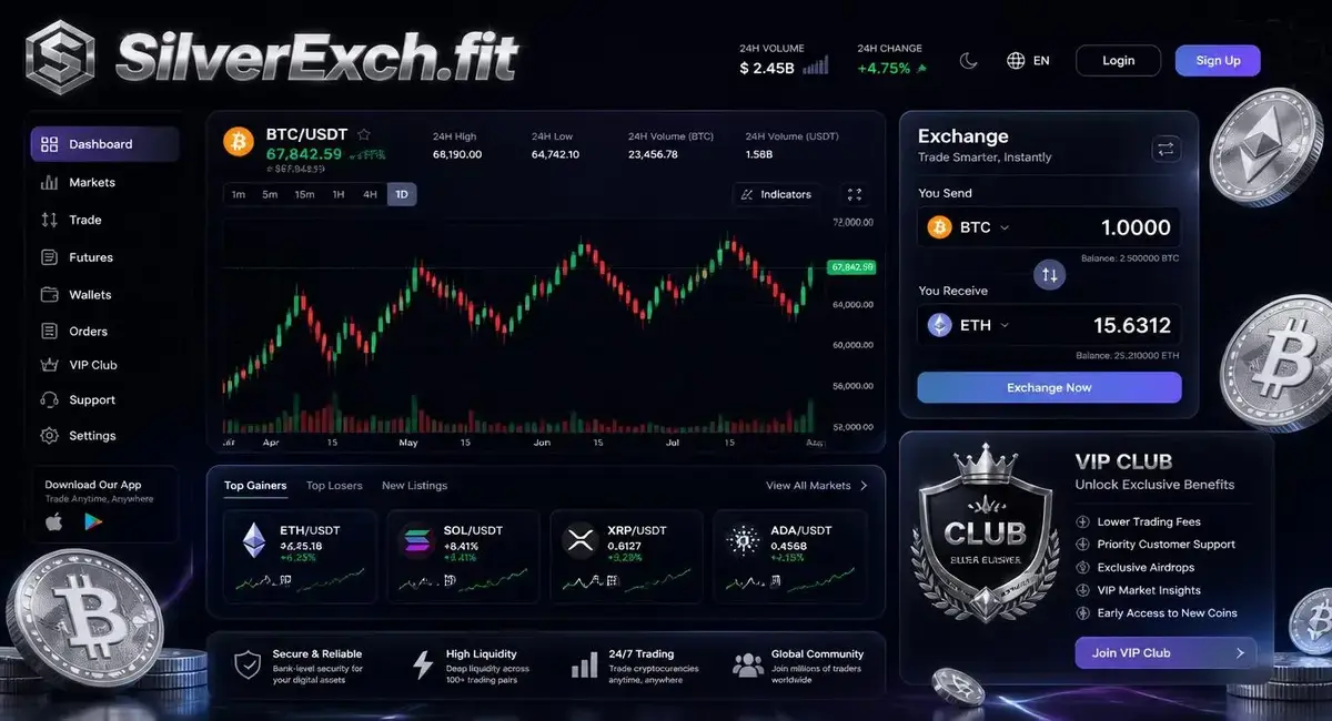 SilverExch.fit - Premium Crypto Exchange Club | Exclusive Trading Platform Logo